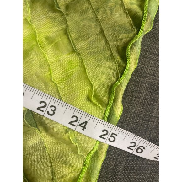 Only Nine Petite Sleeveless Ruffled Blouse Green Textured Striped Size S Top - Picture 9 of 9